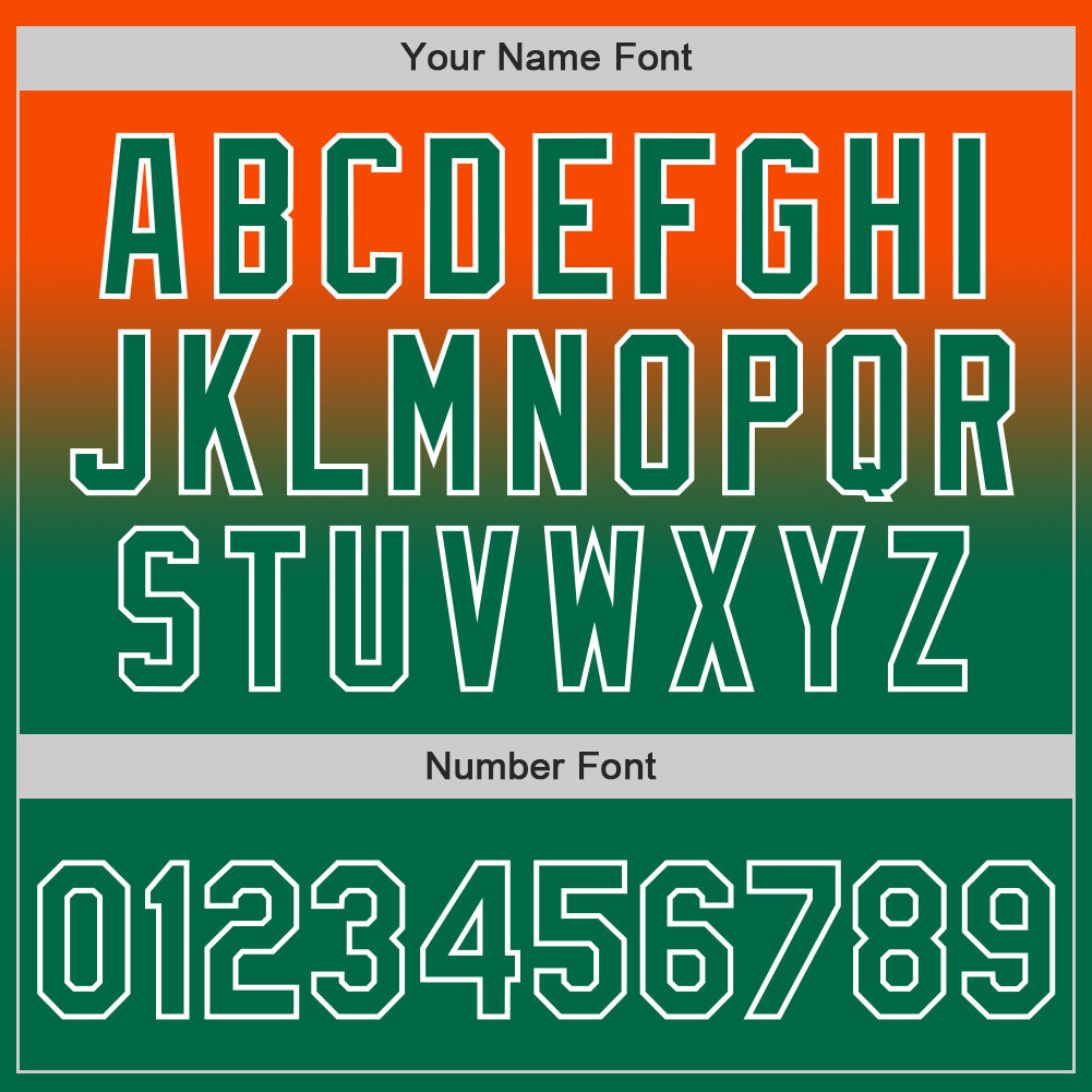 Custom Orange Kelly Green-White Authentic Fade Fashion Baseball Jersey view 5