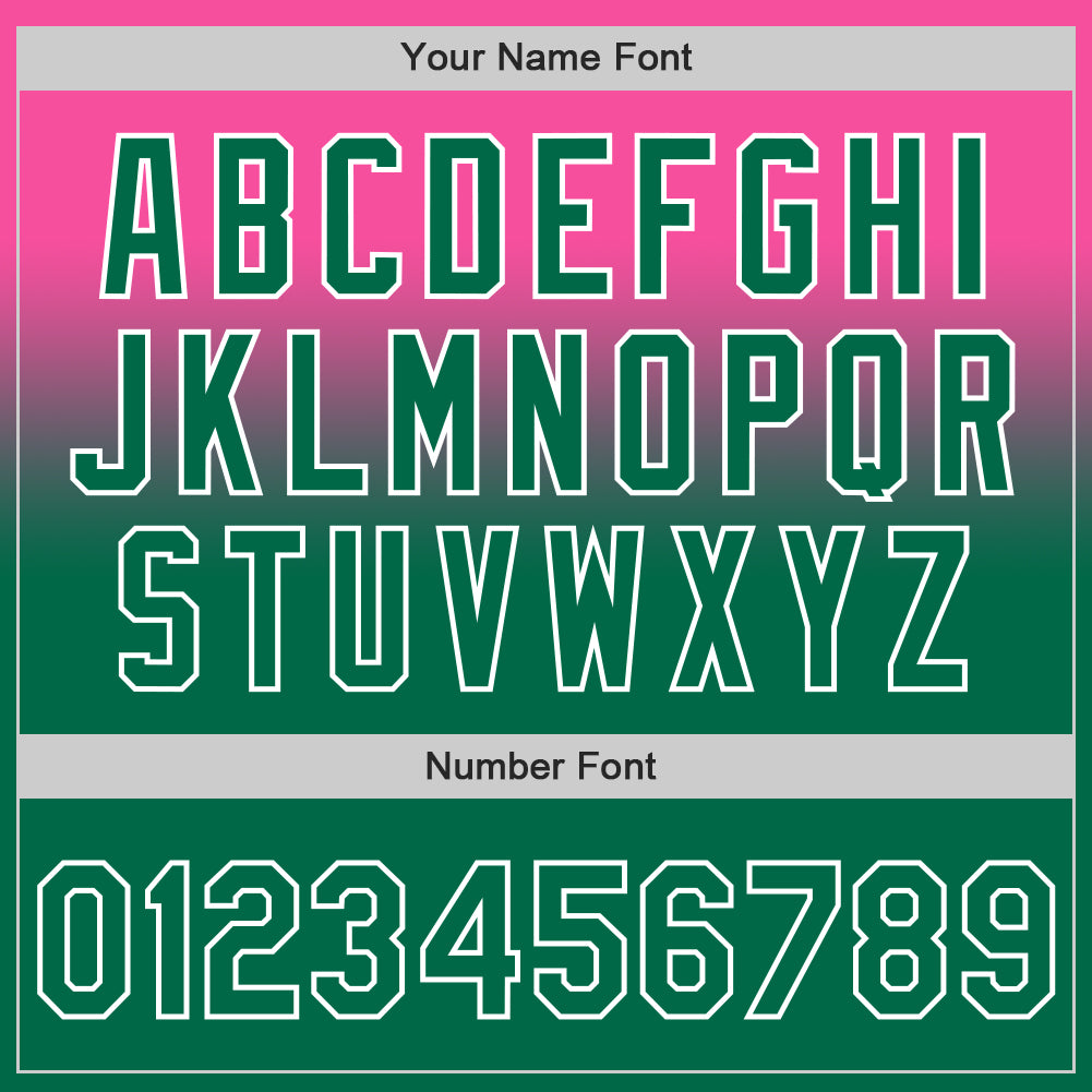 Custom Pink Kelly Green-White Authentic Fade Fashion Baseball Jersey view 5