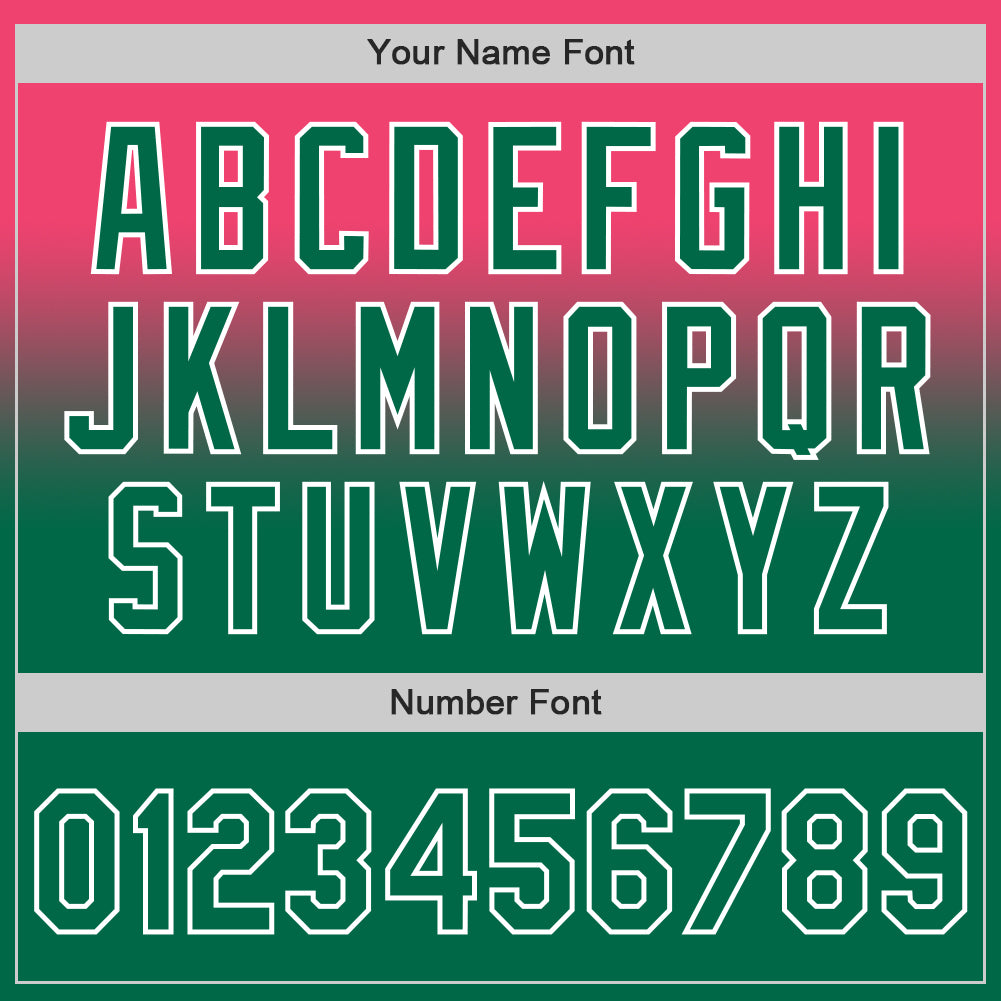Custom Neon Pink Kelly Green-White Authentic Fade Fashion Baseball Jersey view 5