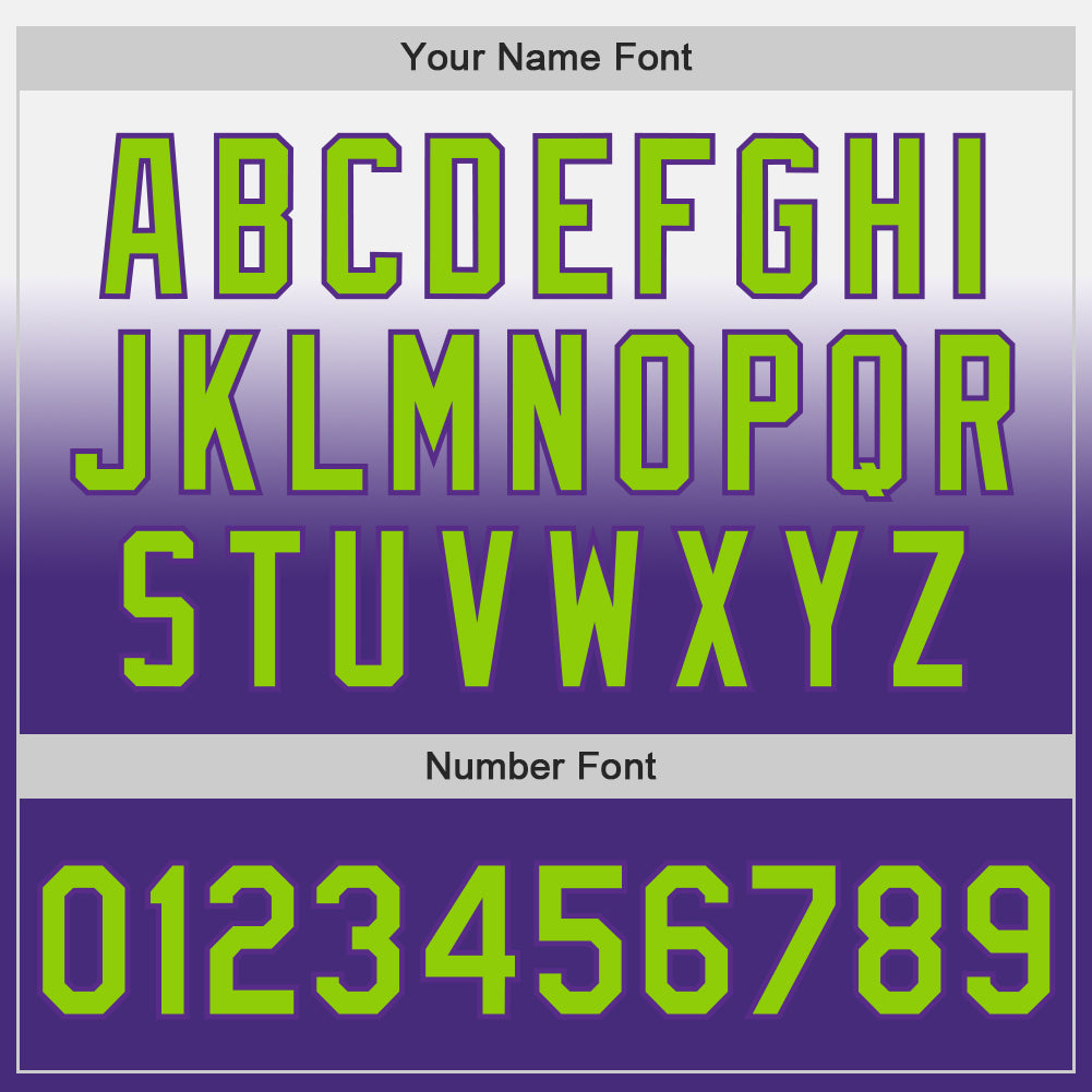 Custom White Neon Green-Purple Authentic Fade Fashion Baseball Jersey view 5