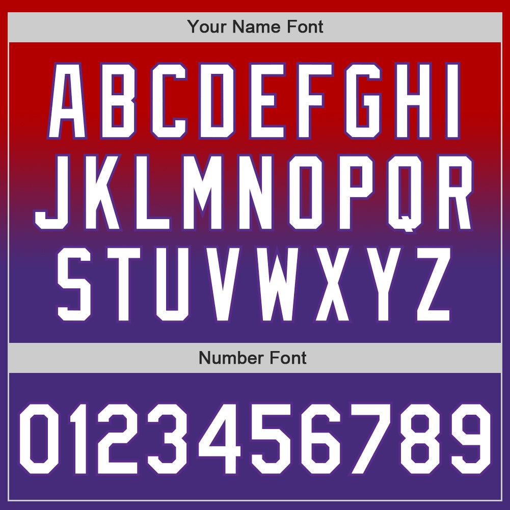 Custom Red White-Purple Authentic Fade Fashion Baseball Jersey view 5