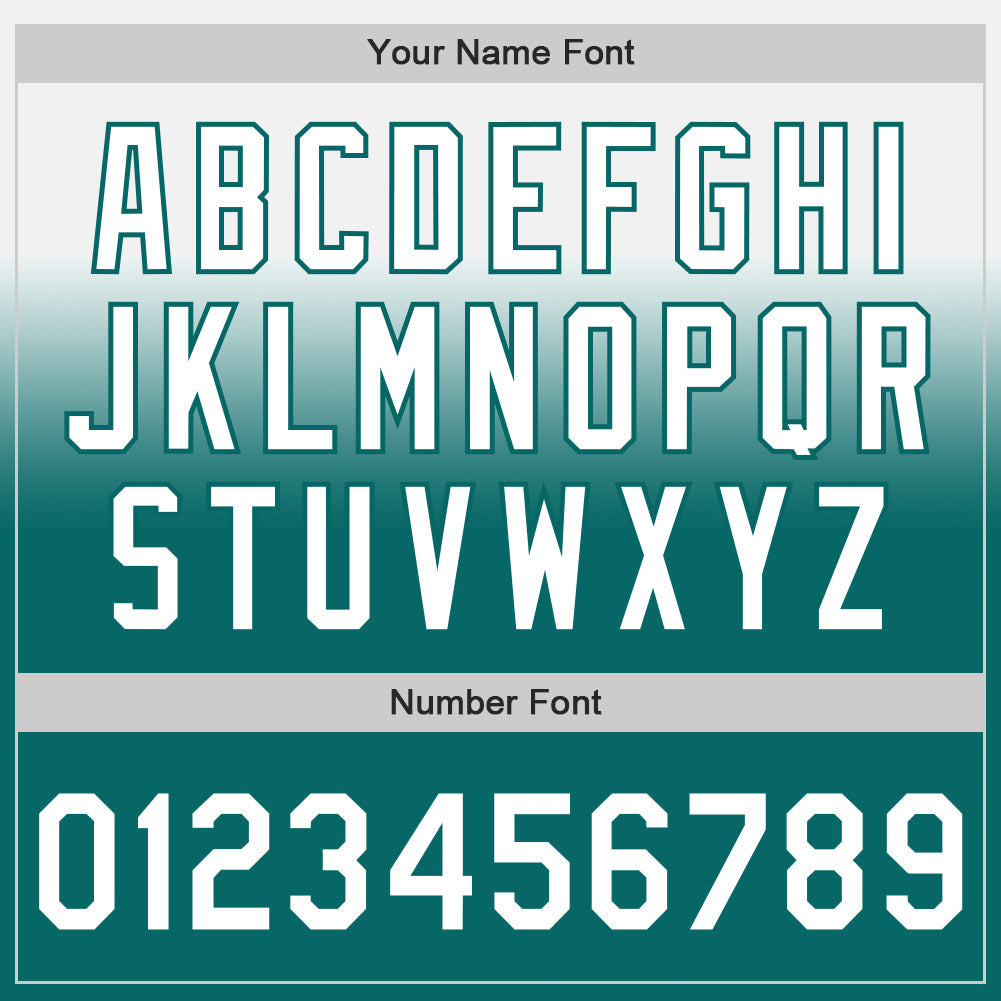 Custom White Teal Authentic Fade Fashion Baseball Jersey view 5