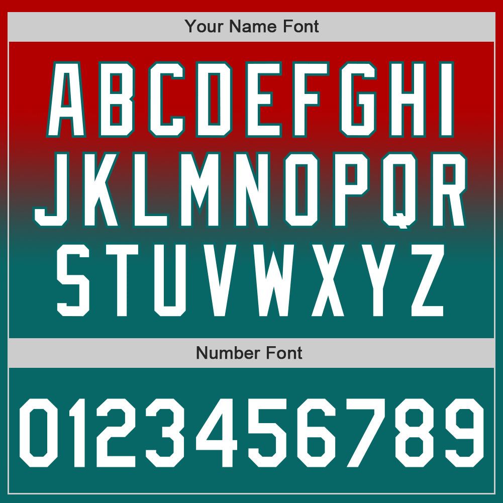 Custom Red White-Teal Authentic Fade Fashion Baseball Jersey view 5