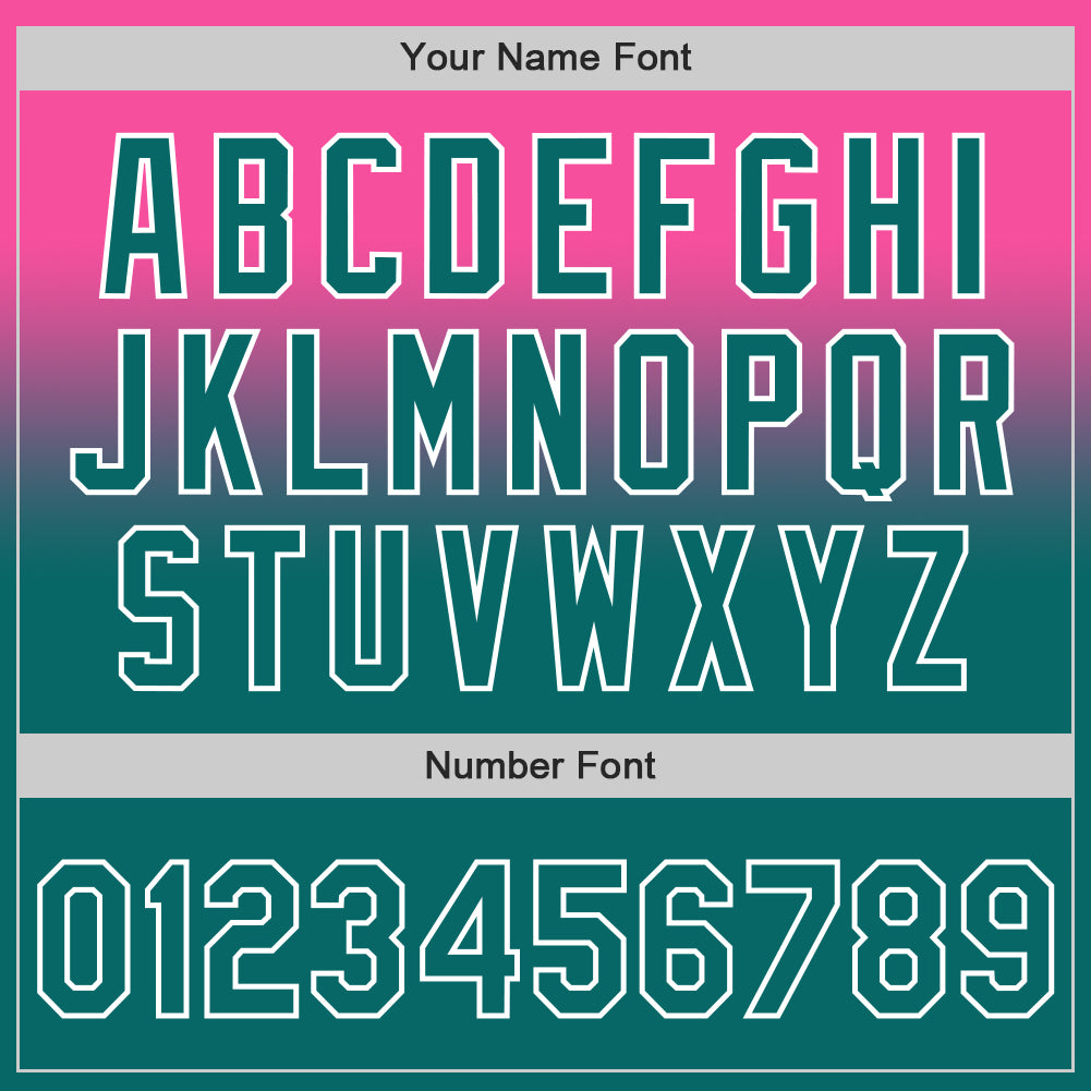 Custom Pink Teal-White Authentic Fade Fashion Baseball Jersey view 5