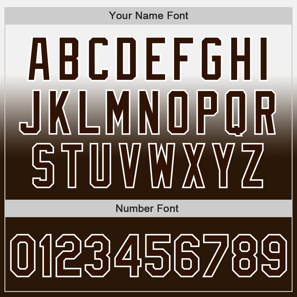 Custom White Brown Authentic Fade Fashion Baseball Jersey view 5