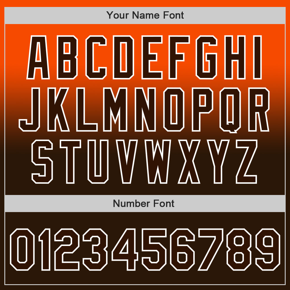 Custom Orange Brown-White Authentic Fade Fashion Baseball Jersey view 5