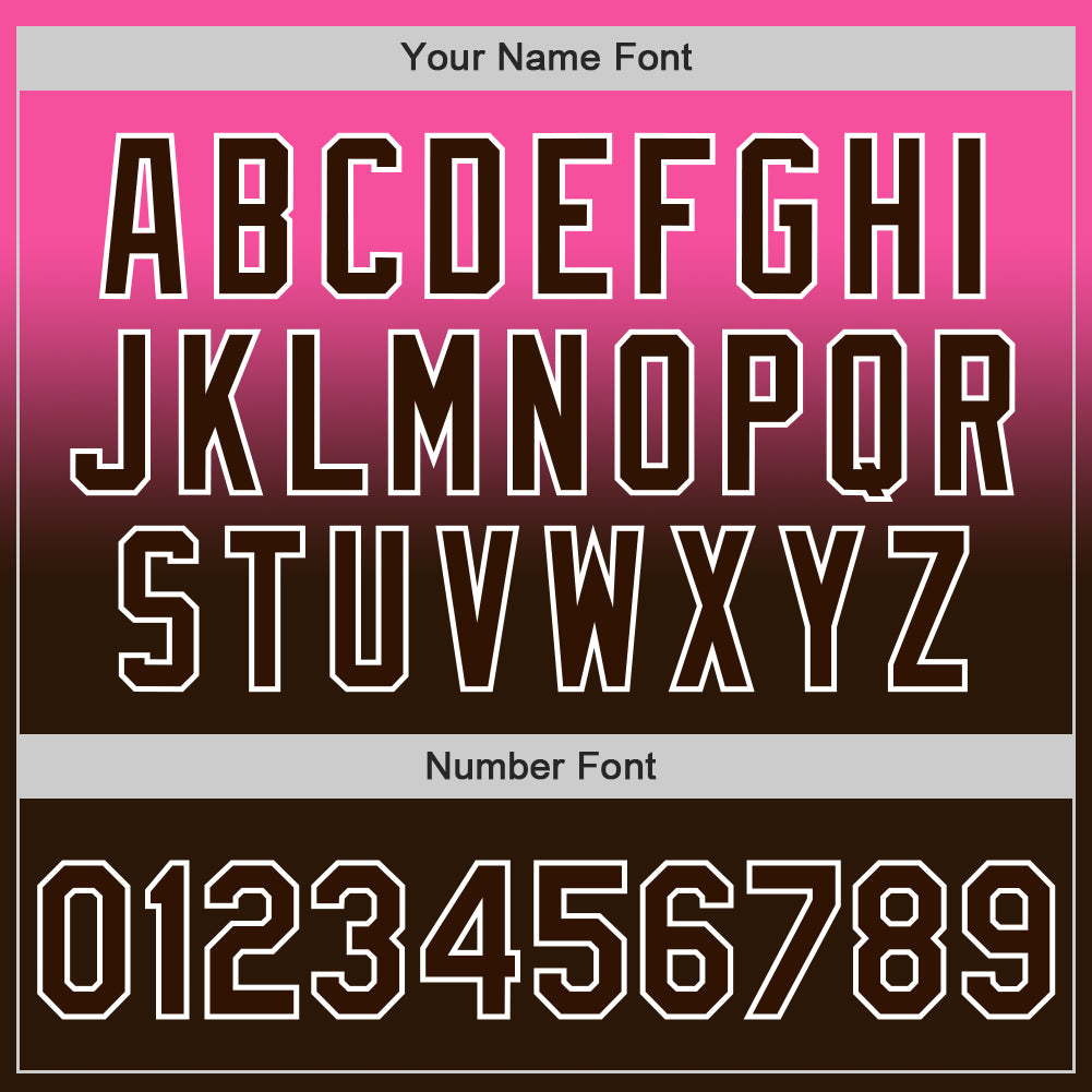 Custom Pink Brown-White Authentic Fade Fashion Baseball Jersey view 5