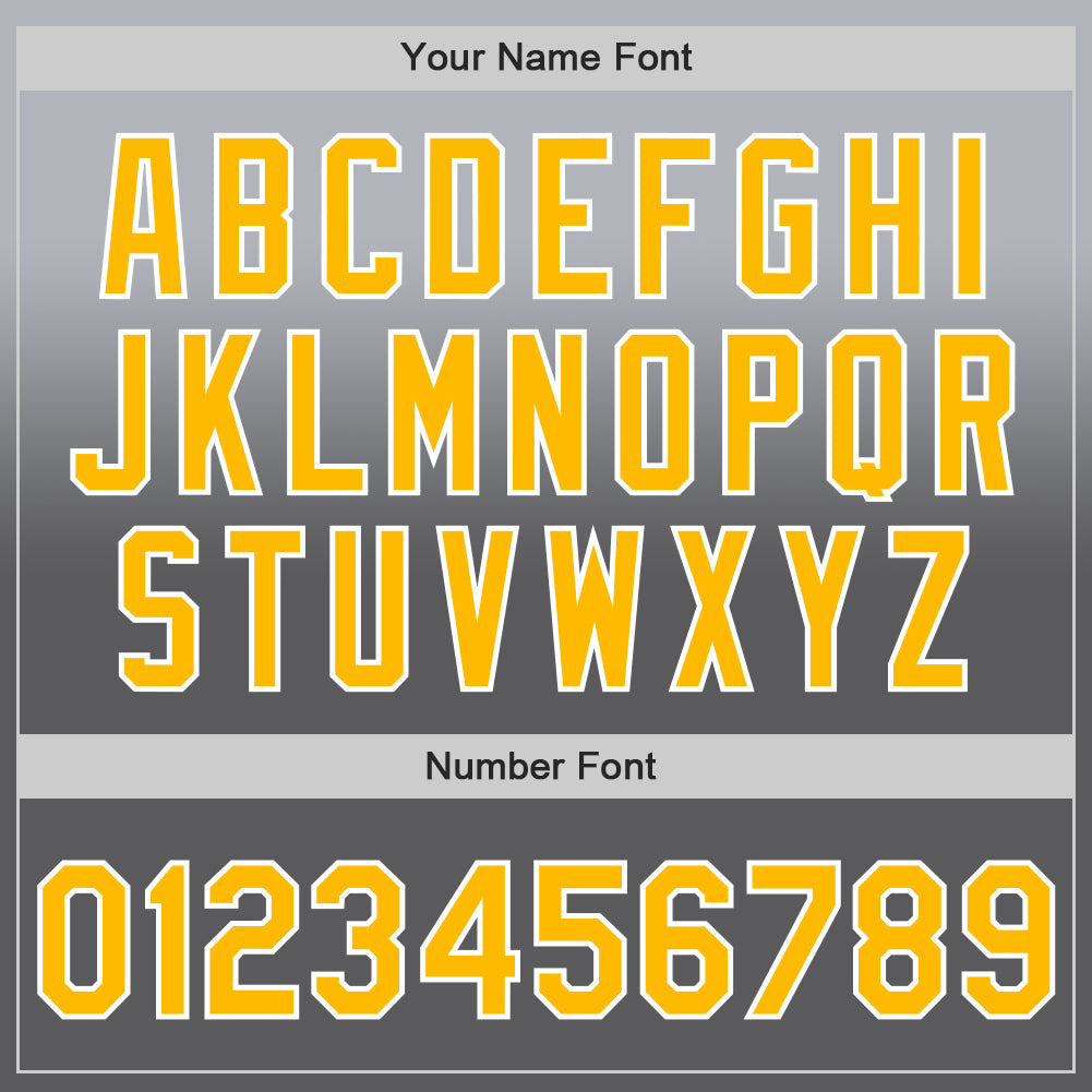 Custom Gray Gold Steel Gray-White Authentic Fade Fashion Baseball Jersey view 5