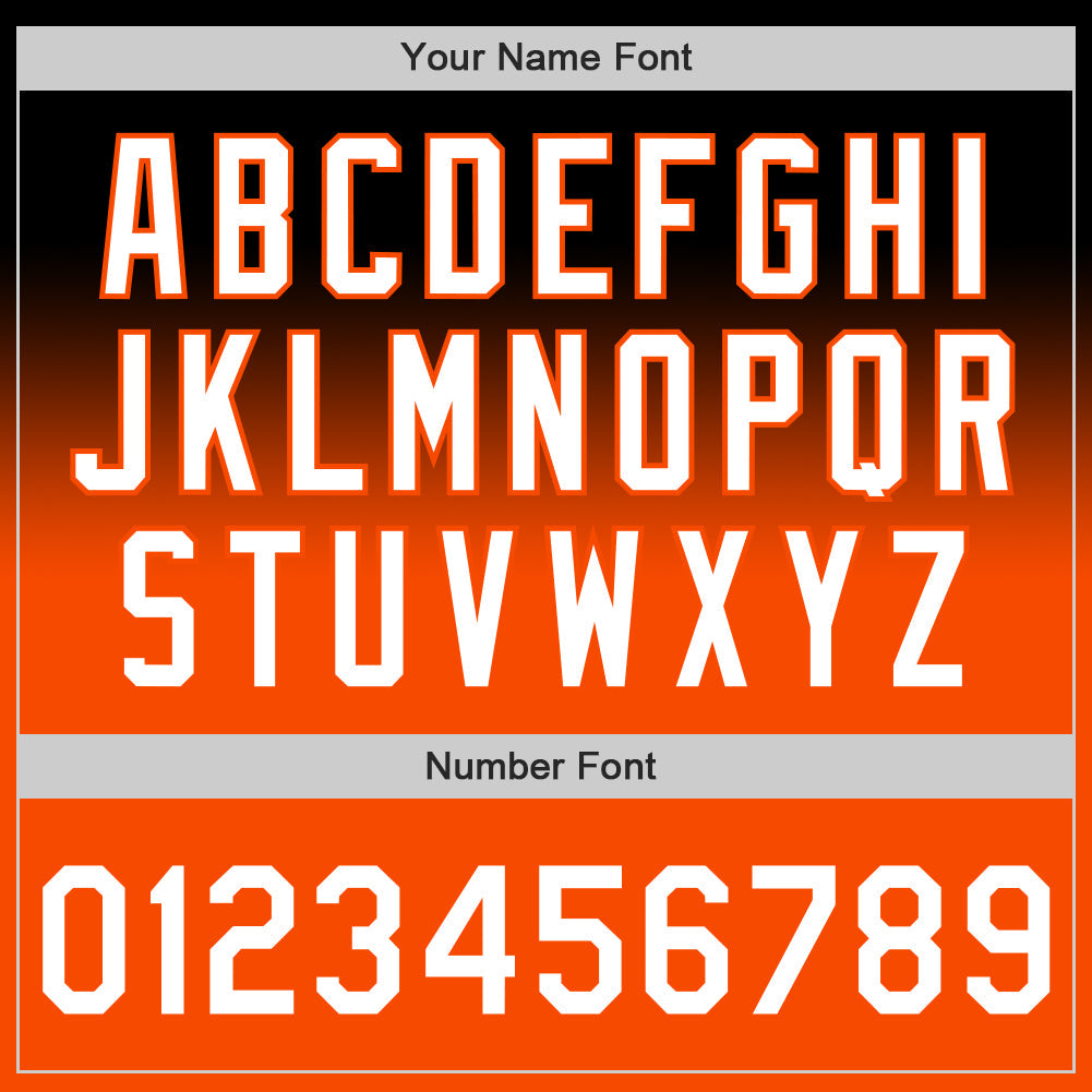 Custom Black White-Orange Authentic Fade Fashion Baseball Jersey view 5