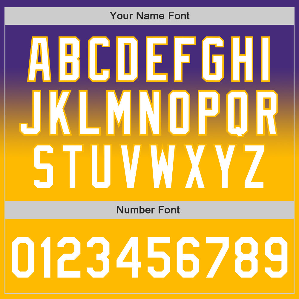 Custom Purple White-Gold Authentic Fade Fashion Baseball Jersey view 5