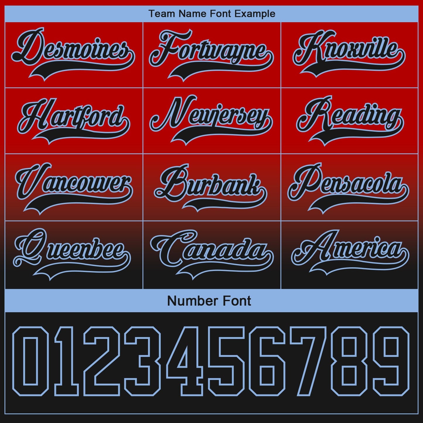 Custom Red Black-Light Blue Fade Fashion Hockey Lace Neck Jersey view 6