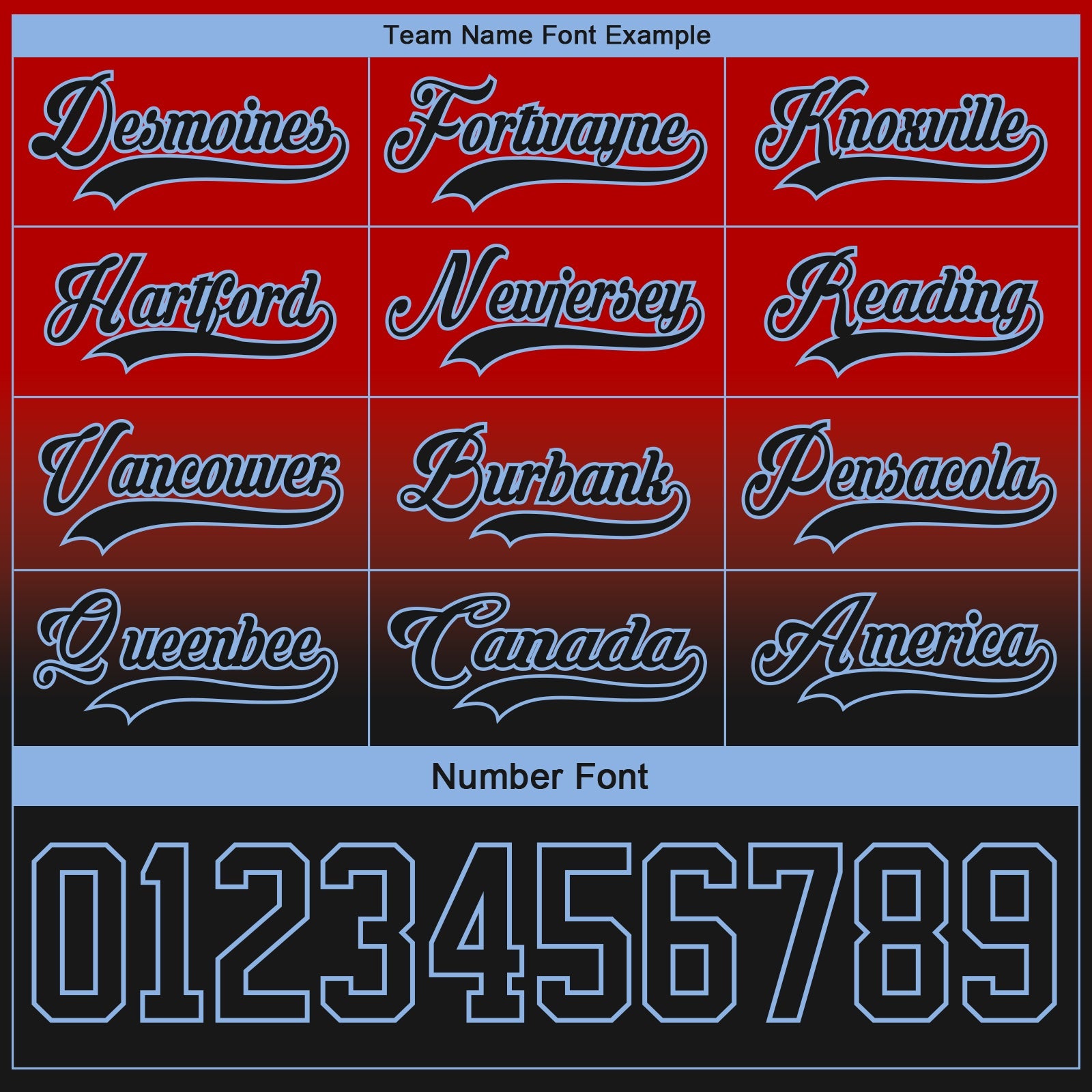 Custom Red Black-Light Blue Fade Fashion Hockey Lace Neck Jersey view 6