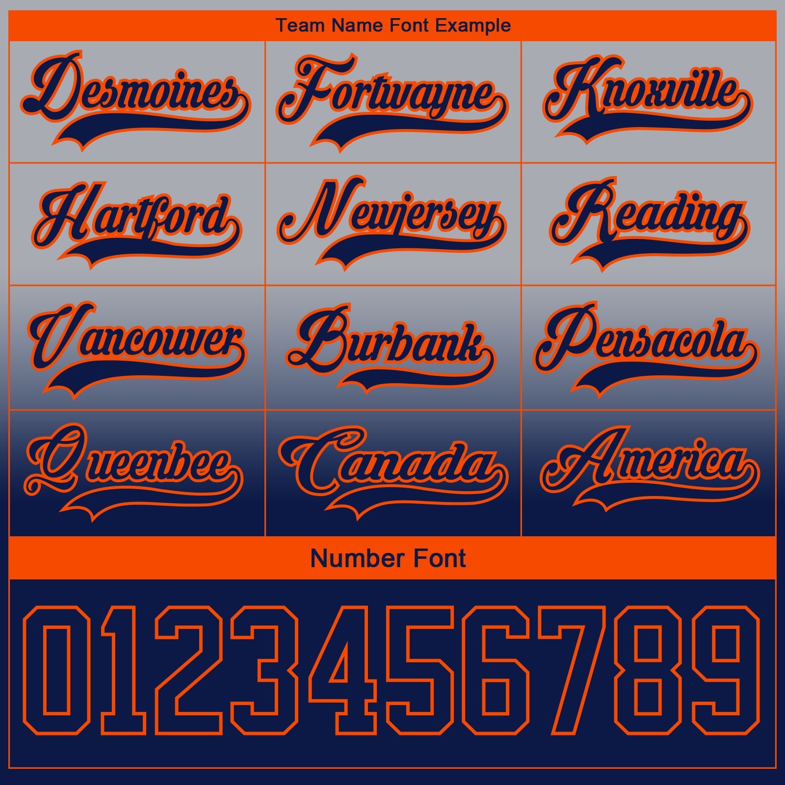 Custom Gray Navy-Orange Fade Fashion Hockey Lace Neck Jersey view 6
