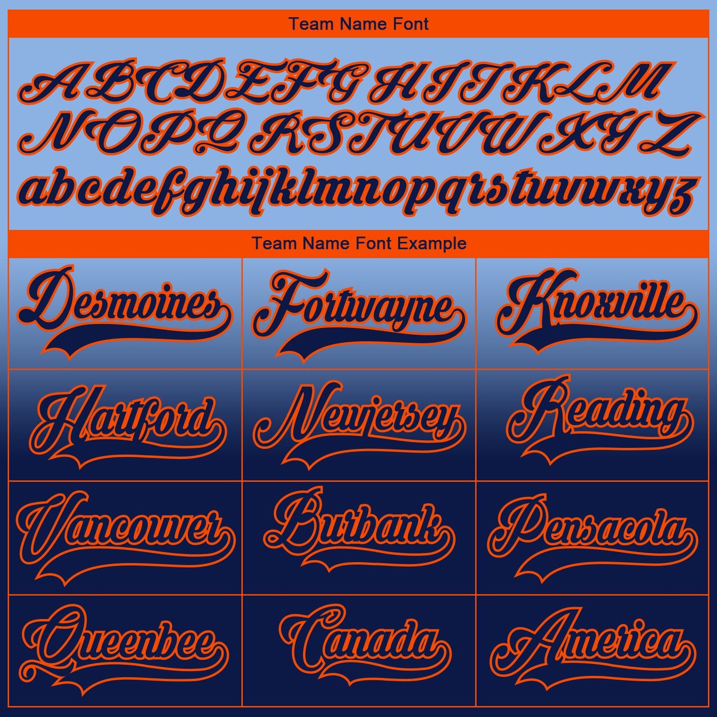 Custom Light Blue Navy-Orange Fade Fashion Hockey Lace Neck Jersey view 7