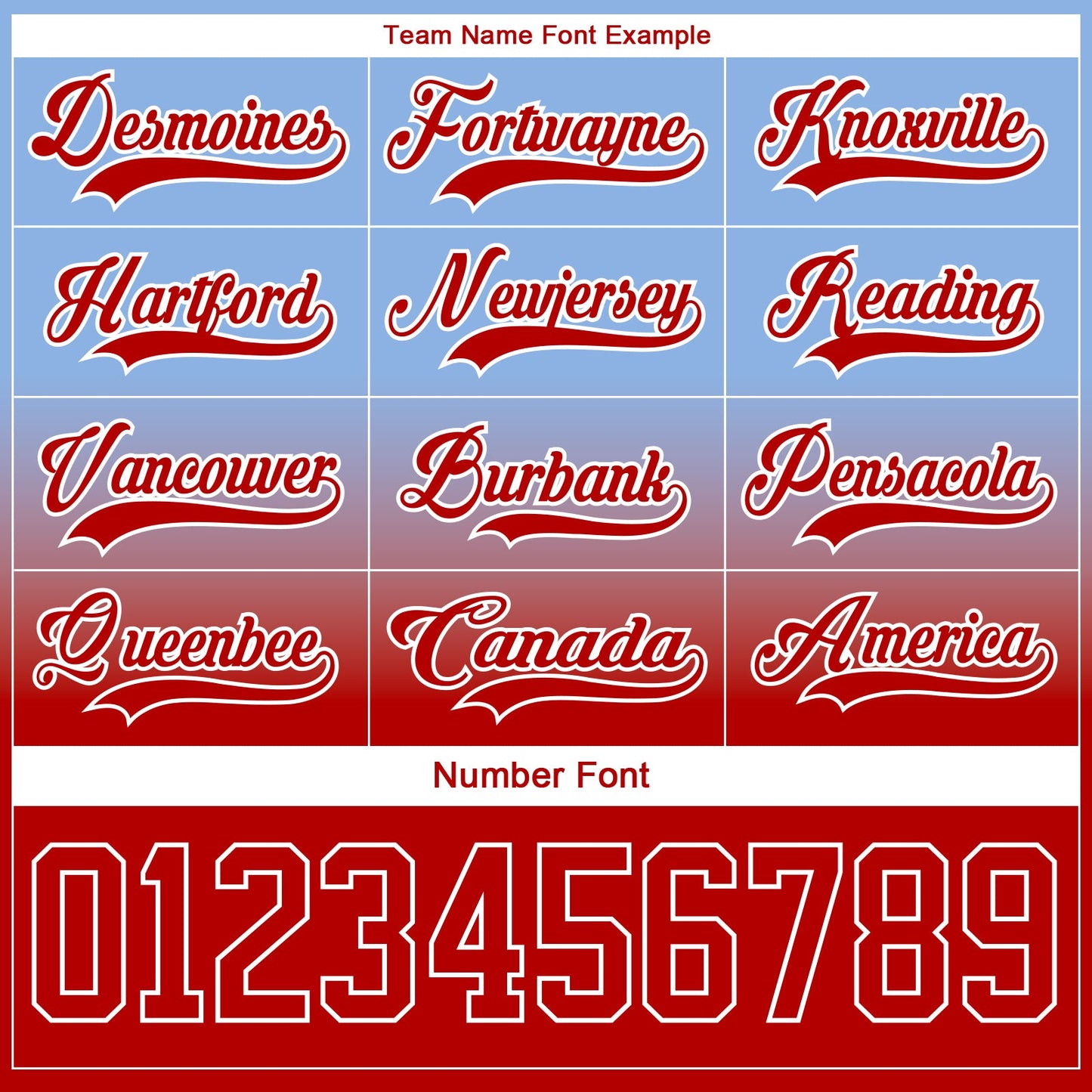 Custom Light Blue Red-White Fade Fashion Hockey Lace Neck Jersey view 6