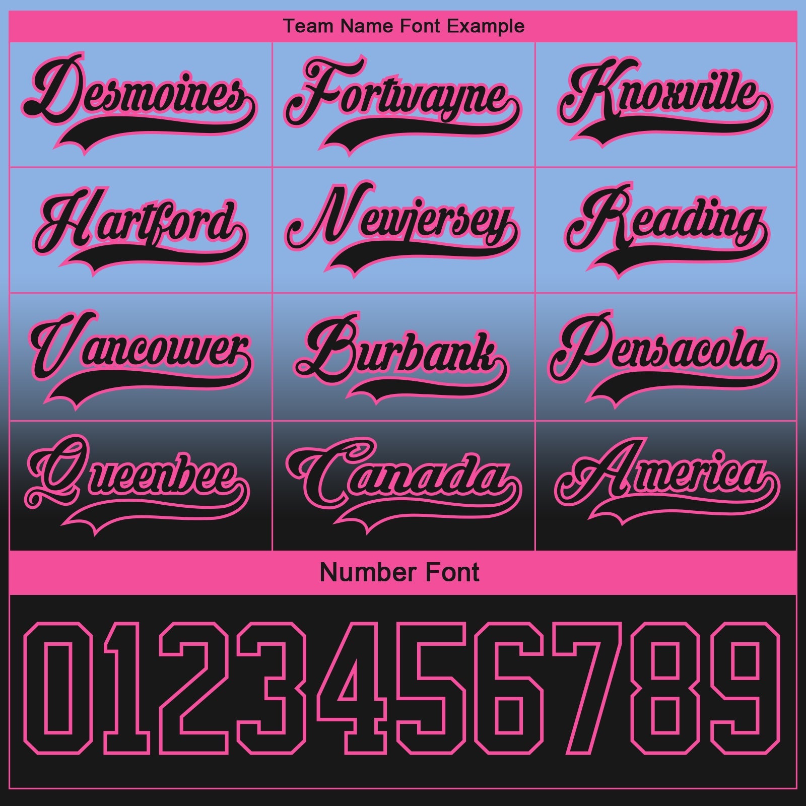 Custom Light Blue Black-Pink Fade Fashion Hockey Lace Neck Jersey view 6