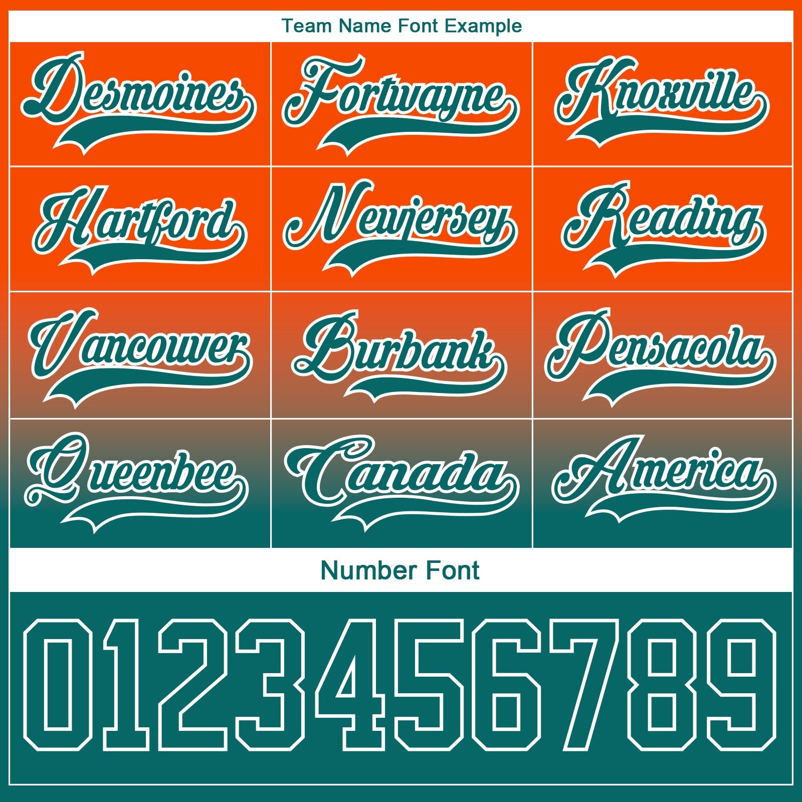 Custom Orange Teal-White Fade Fashion Hockey Lace Neck Jersey view 6