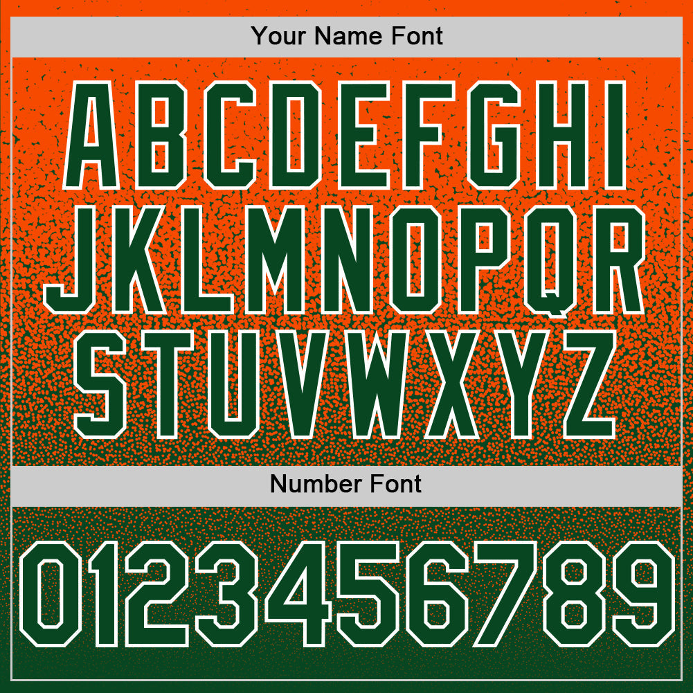 Custom Orange Green-White Fade Fashion Speckle Authentic Baseball Jersey view 5