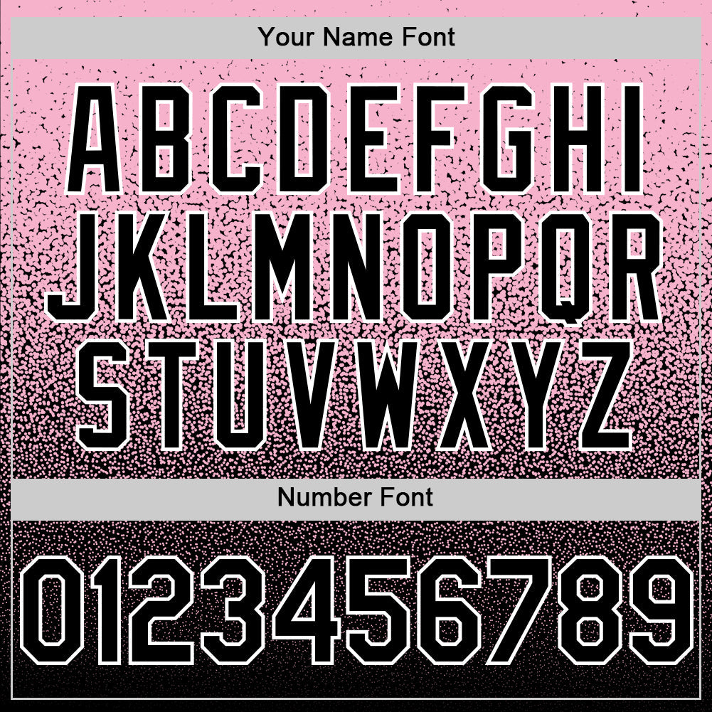 Custom Light Pink Black-White Fade Fashion Speckle Authentic Baseball Jersey view 5