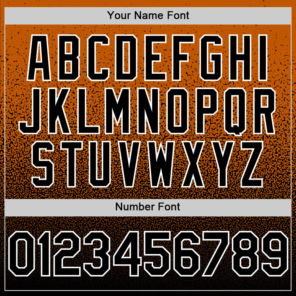 Custom Bay Orange Black-White Fade Fashion Speckle Authentic Baseball Jersey view 5