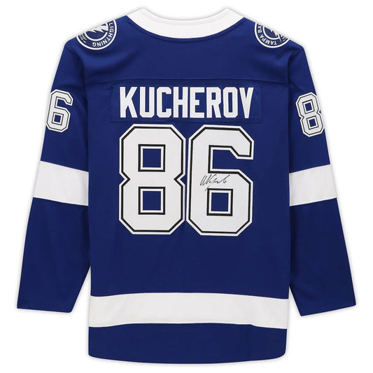 TB.Lightning #86 Nikita Kucherov Fanatics Authentic Autographed Breakaway Jersey Blue Stitched American Hockey Jerseys - Main View
