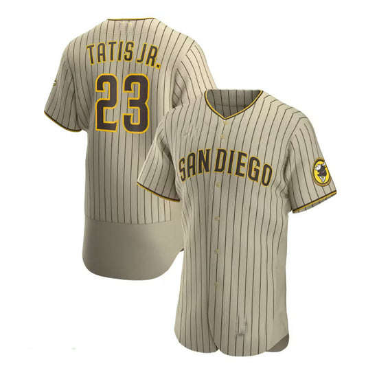 San Diego Padres #23 Fernando Tat¨ªs Jr. Alternate Authentic Player Jersey - Tan Brown Baseball Jerseys - Main View