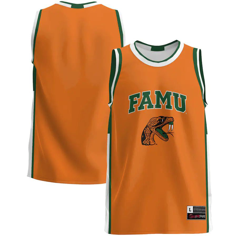 F.A&M Rattlers Basketball Jersey Orange Stitched American College Jerseys - Main View