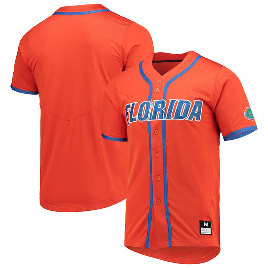 F.Gators Full-Button Replica Baseball Jersey Orange Stitched American College Jerseys - Main View
