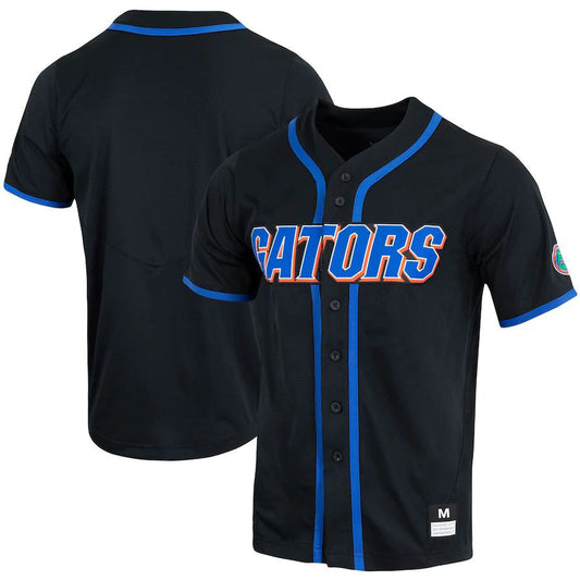 F.Gators Replica Full-Button Baseball Jersey Black Stitched American College Jerseys - Main View
