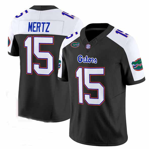 F.Gators #15 Graham Mertz Black Alternate 2024 F.U.S.E. Florida Patch Vapor Limited Stitched Football American College Jerseys - Main View