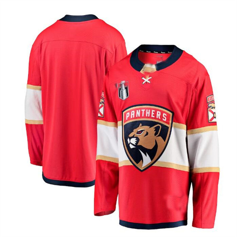 F.Panthers Fanatics Branded 2023 Stanley Cup Final Home Breakaway Jersey - Red Stitched American Hockey Jerseys - Main View