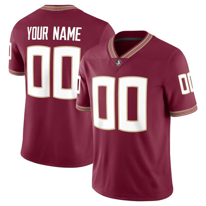 Custom F.State Seminoles Football Game Jersey - Garnet American College Jerseys - Main View