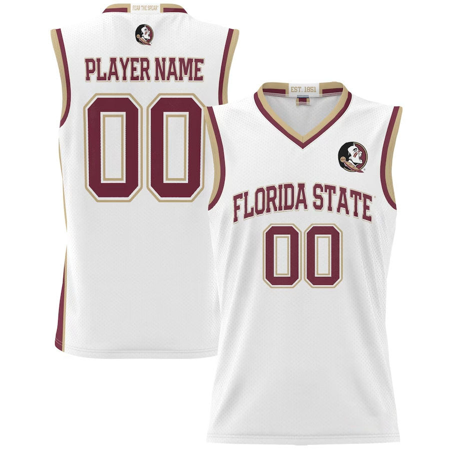 Custom F.State Seminoles GameDay Greats NIL Pick-A-Player Lightweight Basketball Jersey - White American College Jerseys - Main View