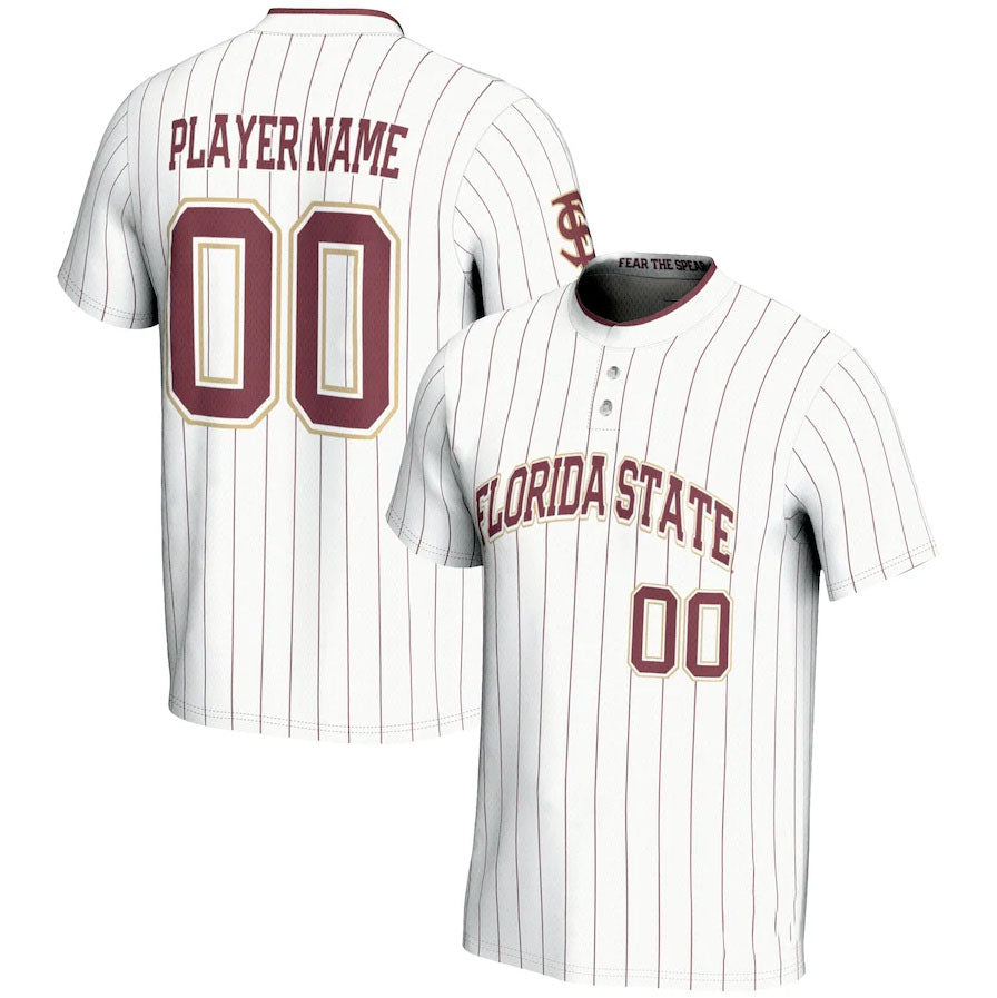 Custom F.State Seminoles GameDay Greats Unisex NIL Pick-A-Player Lightweight Softball Jersey - White American College Jerseys - Main View