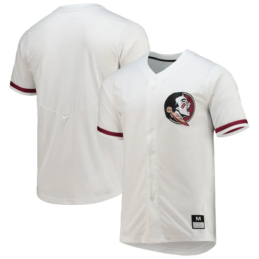 F.State Seminoles Full-Button Replica Softball Jersey White Stitched American College Jerseys - Main View