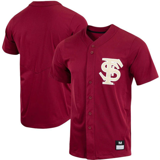 F.State Seminoles Replica Full-Button Baseball Jersey Garnet Stitched American College Jerseys - Main View