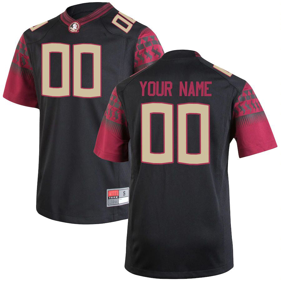 Custom F.State Seminoles Replica Jersey  Black American Stitched College Jerseys - Main View