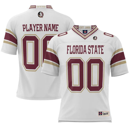 Custom F.State Seminoles ProSphere NIL Pick-A-Player Football Jersey White American Stitched College Jerseys - Main View