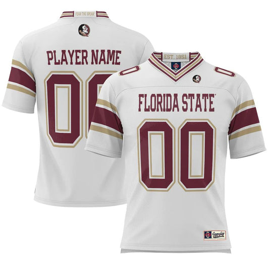 Custom F.State Seminoles ProSphere NIL Pick-A-Player Football Jersey White American Stitched College Jerseys - Main View