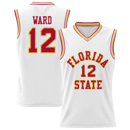 F.State Seminoles #12 Charlie Ward GameDay Greats Basketball Jersey Lightweight - White American College Jerseys - Main View