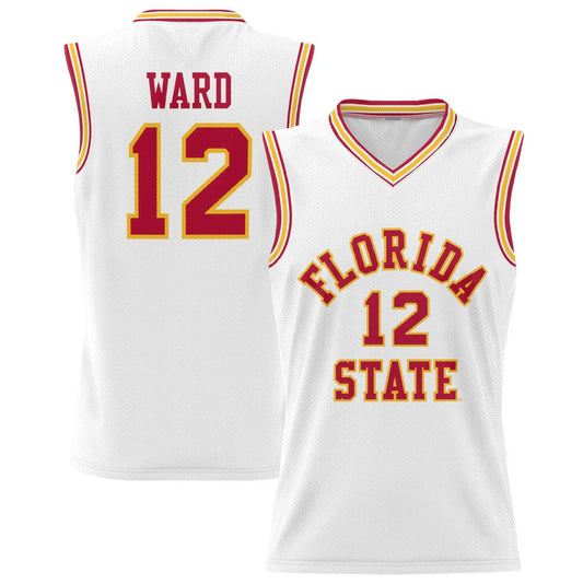 F.State Seminoles #12 Charlie Ward GameDay Greats Basketball Jersey Lightweight - White American College Jerseys - Main View