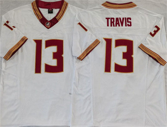 F.State Seminoles #13 Jordan Travis White 2023 F.U.S.E Stitched College Jerseys - Main View