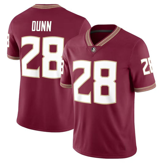 F.State Seminoles #28 Warrick Dunn Alumni Game Jersey - Garnet American College Jerseys - Main View