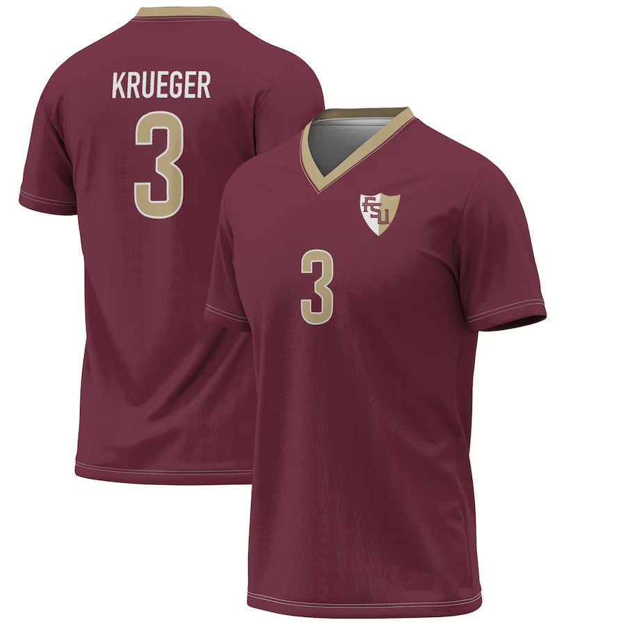 F.State Seminoles #3 Casey Krueger GameDay Greats Youth Lightweight Alumni Soccer Jersey - Garnet American College Jerseys - Main View