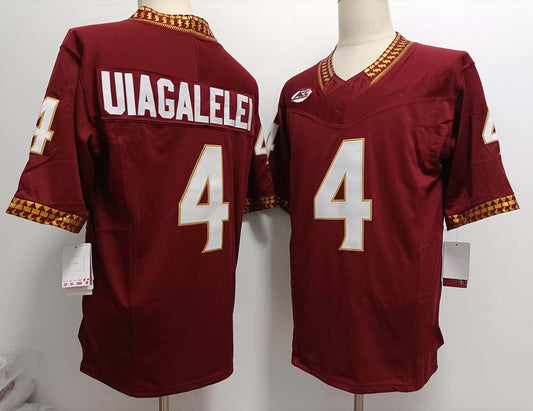 F.State Seminoles #4 DJ Uiagalelei Red FUSE Stitched American College Jerseys - Main View