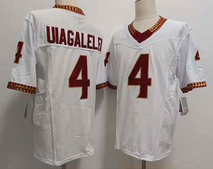 F.State Seminoles #4 DJ Uiagalelei White FUSE Stitched American College Jerseys - Main View