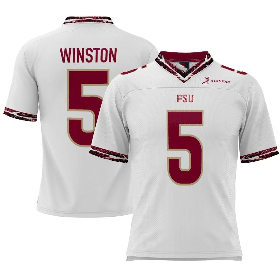 F.State Seminoles #5 Jameis Winston GameDay Greats Heisman Football Jersey – White American College Jerseys - Main View