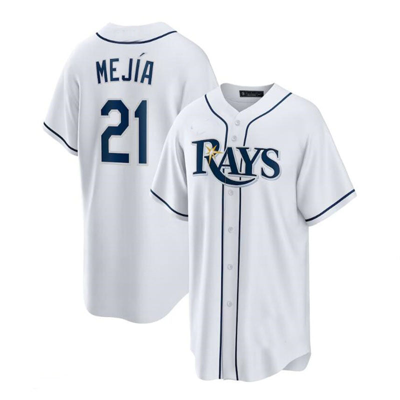 Tampa Bay Rays #21 Francisco Mejía Home Replica Player Jersey - White Baseball Jerseys - Main View