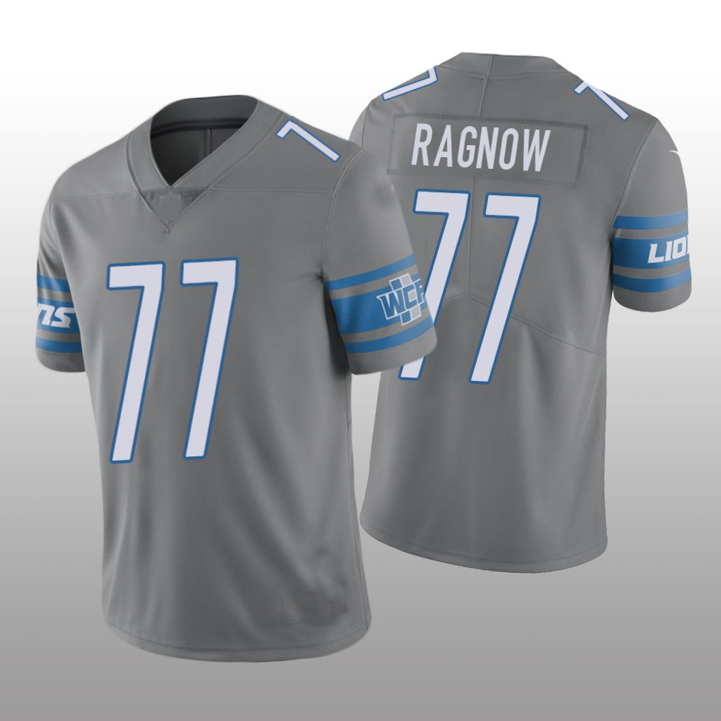 D.Lions #77 Frank Ragnow Vapor Limited Steel Jersey Stitched American Football Jerseys - Main View