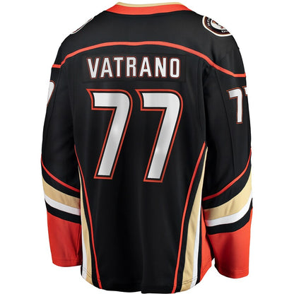 A.Ducks #77 Frank Vatrano Fanatics Branded Home Breakaway Player Jersey Black Stitched American Hockey Jerseys - Main View